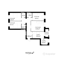 ЖК Орда — 4-ком 117.9 м² (от 33,012,000 тг)