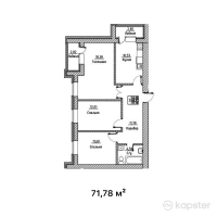 ЖК Каркаралы — 3-ком 71.8 м² (от 18,662,800 тг)