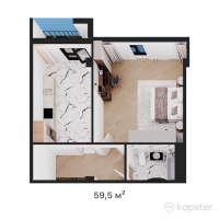 ЖК Lagoon Park — 1-ком 59.5 м² (от 24,990,000 тг)