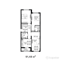 ЖК Bozjyra — 3-ком 91.5 м² (от 33,390,200 тг)