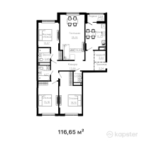 ЖК Bozjyra — 4-ком 116.7 м² (от 42,577,250 тг)