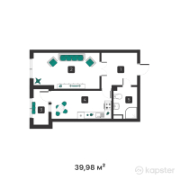 ЖК Janaru — 1-ком 40 м² (от 13,993,000 тг)