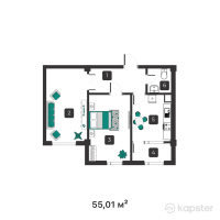 ЖК Janaru — 2-ком 55 м² (от 20,353,700 тг)