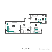 ЖК Janaru — 2-ком 60.6 м² (от 21,798,000 тг)