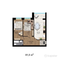 ЖК Astana Premium — 2-ком 81.5 м² (от 22,005,000 тг)