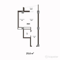 ЖК Khan Residence — 1-ком 25.6 м² (от 6,656,000 тг)