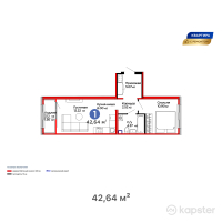 ЖК Arena.Lite — 1-ком 42.6 м² (от 15,691,520 тг)