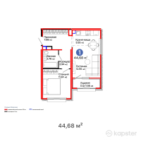 ЖК Arena.Lite — 1-ком 44.7 м² (от 16,442,240 тг)