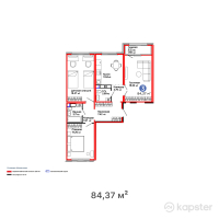 ЖК Arena.Lite — 3-ком 84.4 м² (от 31,048,160 тг)