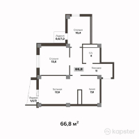 ЖК Khan Residence — 3-ком 66.8 м² (от 17,368,000 тг)