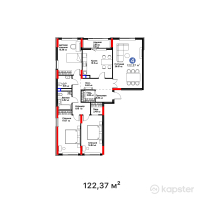 Квартал Capital Park. Emotions — 4-ком 122.4 м² (от 56,902,050 тг)