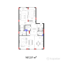 КД Mone — 3-ком 167.4 м² (от 230,133,750 тг)