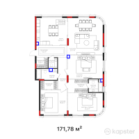 КД Mone — 4-ком 171.8 м² (от 208,884,480 тг)