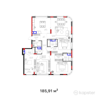 КД Mone — 5-ком 185.9 м² (от 231,643,860 тг)