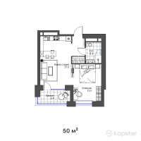 ЖК Seven Hills — 1-ком 50 м² (от 47,250,000 тг)