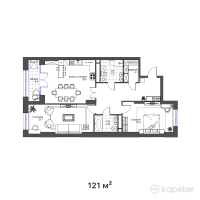 ЖК Seven Hills — 3-ком 121 м² (от 77,500,500 тг)