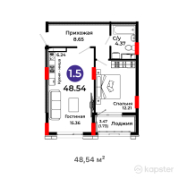 ЖК Salman city — 2-ком 48.5 м² (от 17,037,540 тг)