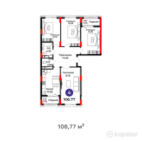 ЖК Salman city — 4-ком 106.8 м² (от 37,476,270 тг)