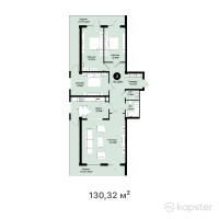 ЖК BAQSARAY — 4-ком 130.3 м² (от 37,141,200 тг)