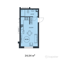 ЖК Munar Tau — 1-ком 24.5 м² (от 19,632,000 тг)