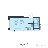 ЖК Munar Tau — 1-ком 26.3 м² (от 21,024,000 тг)