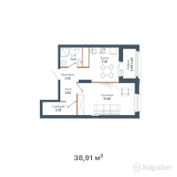 ЖК Sardar Family — 1-ком 38.9 м² (от 13,229,400 тг)