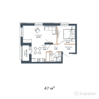 ЖК Sardar Family — 2-ком 47 м² (от 15,980,000 тг)