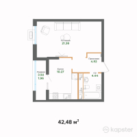 ЖК Zauzar — 1-ком 42.5 м² (от 16,142,400 тг)