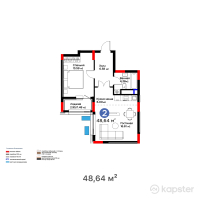 ЖК Arena Unity — 2-ком 48.6 м² (от 25,779,200 тг)