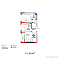 ЖК Arena Unity — 2-ком 55.6 м² (от 28,017,360 тг)