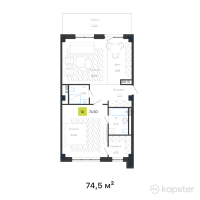 КД Baitas — 2-ком 74.5 м² (от 89,400,000 тг)