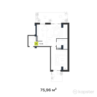 КД Baitas — 2-ком 76 м² (от 91,152,000 тг)