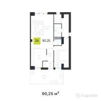 КД Baitas — 2-ком 90.3 м² (от 108,300,000 тг)