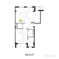 КД Baitas — 2-ком 93.5 м² (от 112,200,000 тг)