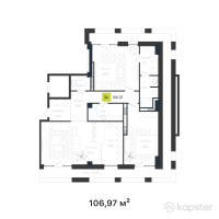 КД Baitas — 3-ком 107 м² (от 128,364,000 тг)