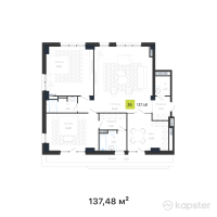 КД Baitas — 3-ком 137.5 м² (от 164,976,000 тг)