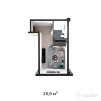 ЖК Aisafi — 1-ком 25.9 м² (от 9,842,000 тг)