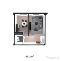 ЖК Aisafi — 1-ком 49.2 м² (от 18,696,000 тг)