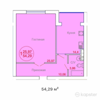 ЖК Beibitshilik — 1-ком 54.3 м² (от 8,957,850 тг)