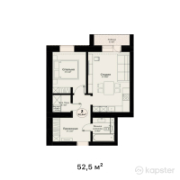 ЖК Amadina — 2-ком 52.5 м² (от 17,325,000 тг)