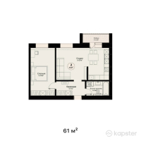 ЖК Amadina — 2-ком 61 м² (от 20,130,000 тг)