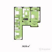 ЖК Balausa — 3-ком 90.2 м² (от 32,468,500 тг)