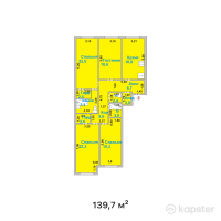 ЖК Дом на Ауэзова — 4-ком 139.4 м² (от 52,972,000 тг)