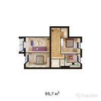 ЖК Sport city — 3-ком 95.7 м² (от 22,968,000 тг)