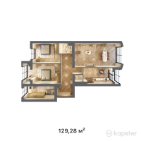 ЖК Sarmat — 4-ком 129.3 м² (от 24,433,920 тг)