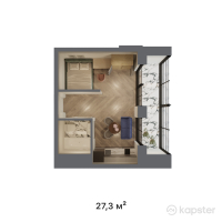 КД Soho 14 — 1-ком 27.3 м² (от 24,297,000 тг)