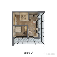 КД Soho 14 — 1-ком 50.6 м² (от 45,345,500 тг)