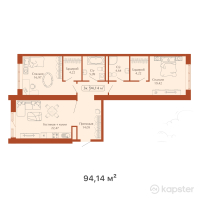 КД Paris — 3-ком 94.1 м² (от 46,128,600 тг)