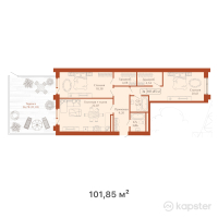 КД Paris — 3-ком 101.9 м² (от 49,906,500 тг)