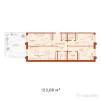 КД Paris — 4-ком 123.1 м² (от 60,299,400 тг)